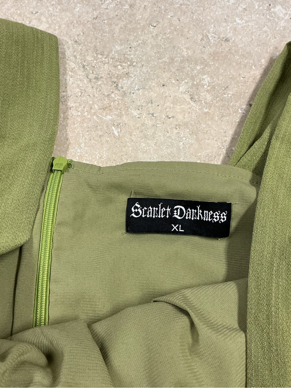 Scarlet Darkness XL Green Lace-Up Sleeveless Midi Dress Lined Renaissance read - Picture 6 of 10
